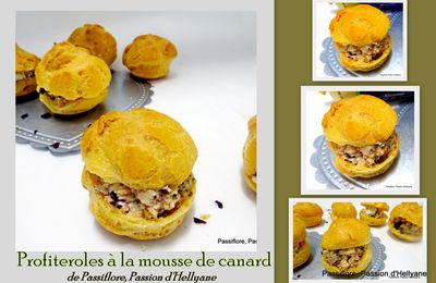 Profiteroles au beurre à la mousse de foie de canard (foie gras)