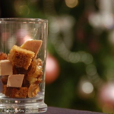 Verrines de foie gras et pain d'épice