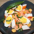 Salade carotte, céleri, surimi, œuf, lupin, ail des ours