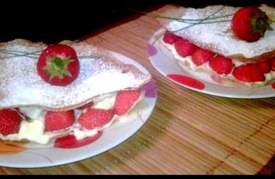 Mille-feuilles aux fraises et au mascarpone