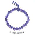 BRACELET AMETHYSTE POWER 9 PERLES 8mm - T.18mm SUR CORDELASTIC 