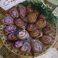 Croquants escargots : chocolat-noisette et noisette-framboise