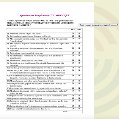 11ème test sur la cyclothymie