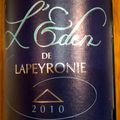 Francs-Côtes de Bordeaux : l' Eden de Lapeyronie 2012 et Saint Emilion : Château la Voûte 2012