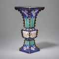 Painted enamel gu vase. China, Qing dynasty, Qianlong period 1736 - 1795 