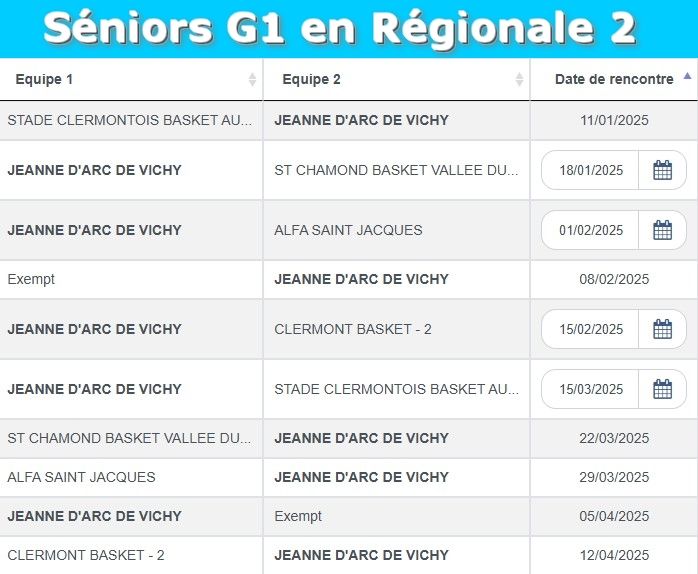 Calendriers AuRA 2ème phase