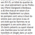 Incendie dans un hôtel
