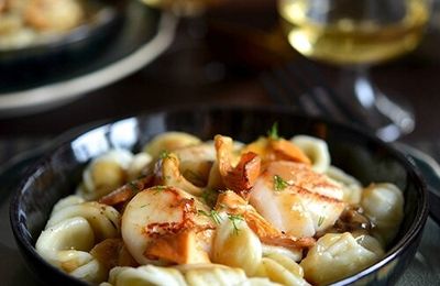 Orecchietti aux Saint-Jacques et aux girolles