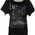 Tee shirt mode manches courtes avec strass