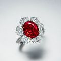 A 5.03 carat Burmese 'pigeon blood' ruby and diamond ring