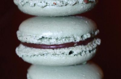 Macarons menthe chocolat