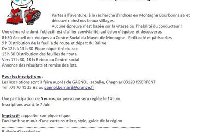 Participez au rallye organisé par le GFDA de Montagne Bourbonnaise..