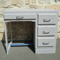 ANCIEN PETIT BUREAU ENFANT REVISITE GRIS ET ARDOISE