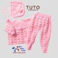 PATRON tricot bb FACILE et PREMA modele layette bébé et patron a tricoter Explications tuto brassière, bonnet, chaussons et Reborn