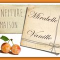Confiture mirabelle vanille : étiquettes