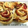 Roses de courgettes et speck