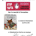 samedi 18 avril 2015, mobilisation générale pour la journée mondiale d’action contre TAFTA et CETA - action à Avranches