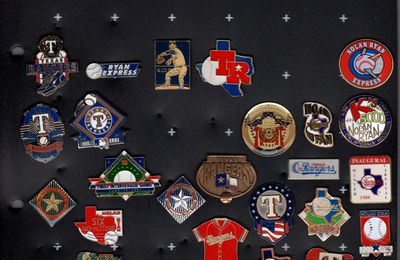 Texas Rangers MLB baseball club pins collection