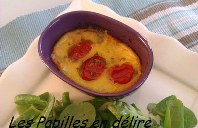 Clafoutis tomates cerise/fourme de Montbrison