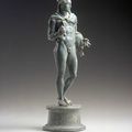 Late Classical-Early Hellenistic Greek Bronze Herakles Atop a Circular Base, 4th-3rd century B.C.E. 