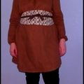 Robe à encolure en U et ceinture Obi