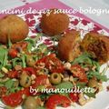 Arancini de riz sauce bolognaise