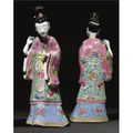 Two Chinese Export famille-rose figures of ladies, second quarter 18th century