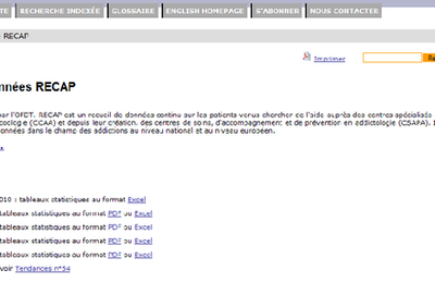 Enquête RECAP : données 2005-2010 (OFDT)