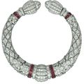 An art deco diamond and ruby bangle, by Lacloche