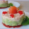 Timbales crabe-avocat