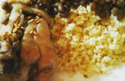 Poulets graines et lentilles (avec reste de couscous)