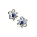 Pair of sapphire, opal and diamond earrings