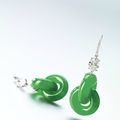 Rare and Fine Pair of Jadeite 'Double Hoop' and Diamond Pendent Earrings