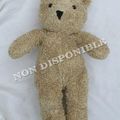 Doudou Peluche Ours Marron Nounours 33 cm