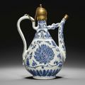 A rare blue and white porcelain ewer made for the Islamic market, China, Ming Dynasty, Yongle period, 1403-1424 AD, with Ottoman