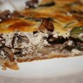 Tarte courgettes, champignons, noix de pécan à la ricotta