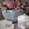 CREATIONS EN ARGILE, HORTENSIAS SECHES, ANGE ET AMOUR