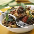 Recette du jour > Tagliatelles au poulet et aux légumes du soleil