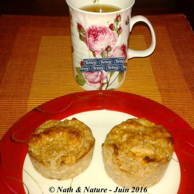 Muffins pomme-banane-cannelle aux flocons d'avoine 