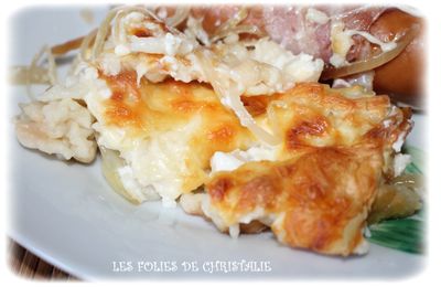 Spätzles gratinés aux oignons