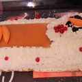      Bûche de Noël  à la mangue/ coco ( du chef Custos)