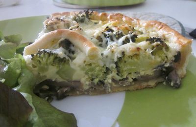 Quiche brocolis & champignons