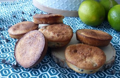 Financiers au citron vert et pépite de chocolat