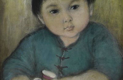 Lê Thị Lựu (1911-1988), Portrait of a young girl holding a doll, 1958