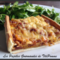 Tarte aux poivrons, lardons et oignons