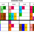 Emploi du temps semaines paires et impaires