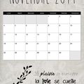 Calendrier Novembre 2019