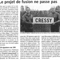 CRESSY où la fusion ne fusionne pas faute d'être démocratique!