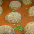 Boulettes de Lentilles vertes du Puy à la sauce tomate