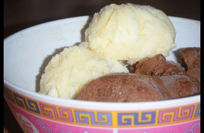 Glace vanille et glace chocolat sans sorbetière